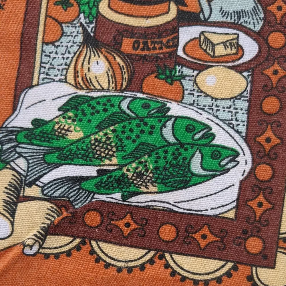 Traditional Welsh Recipes Tea Towel Cottagecore Kitchen Culinary Linen 70s vibe